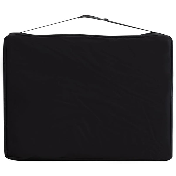 vidaXL Foldable Massage Table 2-Zone Aluminum Frame Black and White