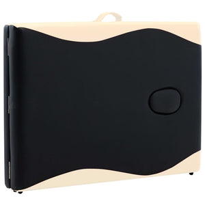 vidaXL Foldable Massage Table 2-Zone Aluminum Frame Black Beige