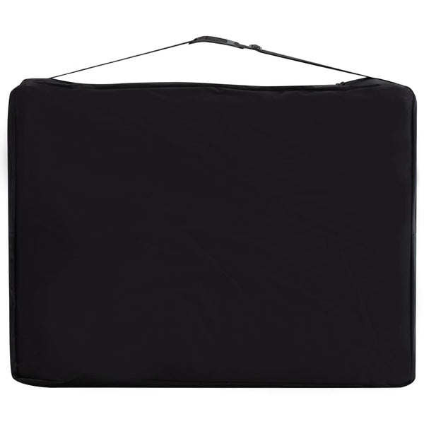 vidaXL Foldable 3-Zone Massage Table with Aluminum Frame Black Beige