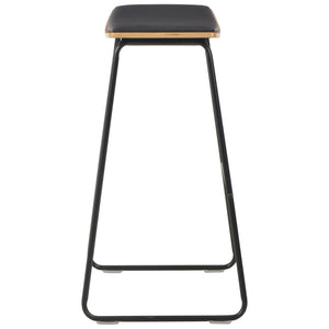 vidaXL Bar Stools 6 pcs Black Faux Leather