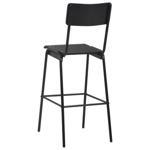 vidaXL Bar Stools 4 pcs Black Solid Plywood Steel