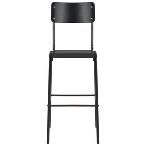vidaXL Bar Stools 6 pcs Black Solid Plywood Steel