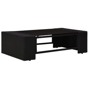 vidaXL 5-Piece Poly Rattan Garden Lounge Set Black