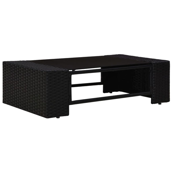 vidaXL 5-Piece Poly Rattan Garden Lounge Set Black