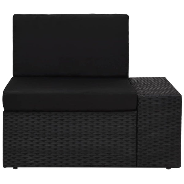 vidaXL 5-Piece Poly Rattan Garden Lounge Set Black
