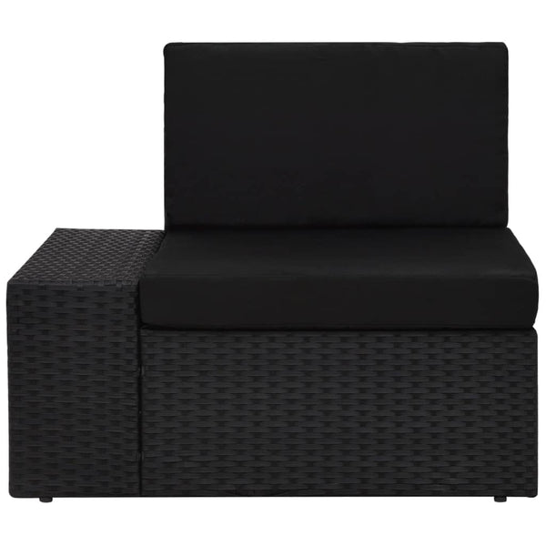 vidaXL 5-Piece Poly Rattan Garden Lounge Set Black