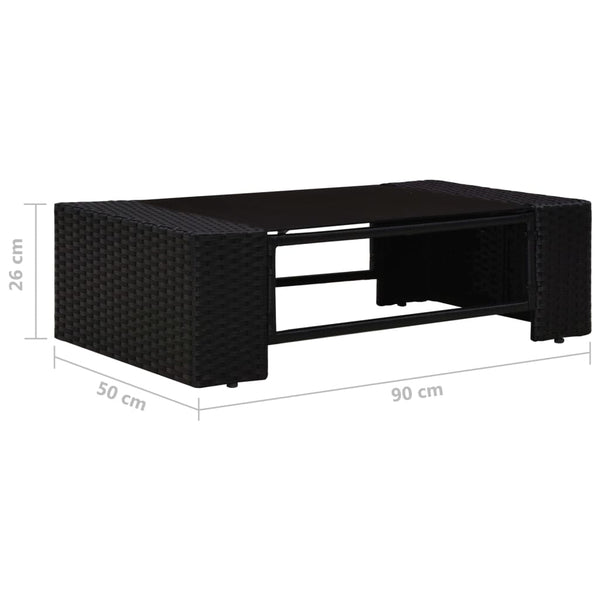 vidaXL 6-piece Garden Lounge Set Poly Rattan Black