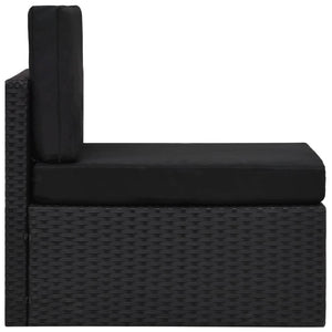 vidaXL 4-piece Garden Lounge Set Poly Rattan Black