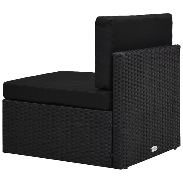 vidaXL 4-piece Garden Lounge Set Poly Rattan Black