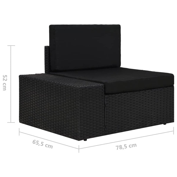 vidaXL 4-piece Garden Lounge Set Poly Rattan Black