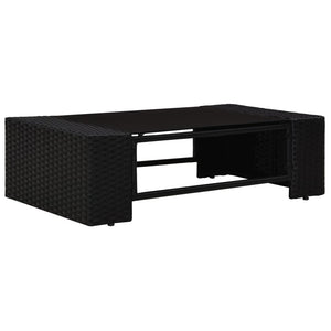 vidaXL 4-piece Garden Lounge Set Poly Rattan Black