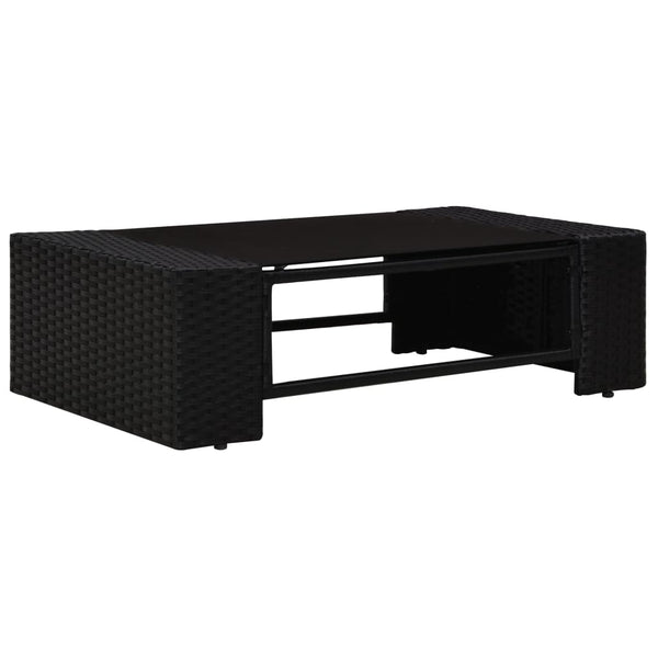 vidaXL 4-piece Garden Lounge Set Poly Rattan Black