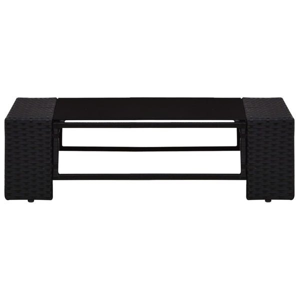 vidaXL 4-piece Garden Lounge Set Poly Rattan Black