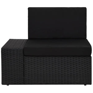 vidaXL 4-piece Garden Lounge Set Poly Rattan Black