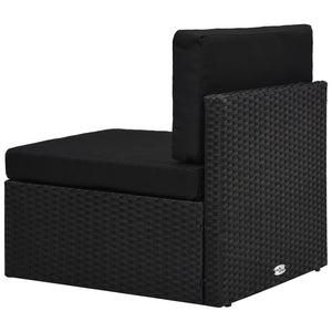 vidaXL 7-Piece Garden Lounge Set Poly Rattan Black