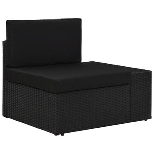 vidaXL 7-Piece Garden Lounge Set Poly Rattan Black