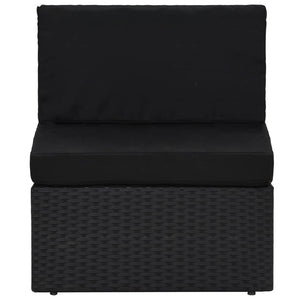 vidaXL 7-Piece Garden Lounge Set Poly Rattan Black