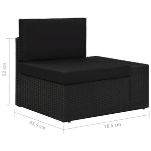 vidaXL 8-Piece Poly Rattan Garden Lounge Set Black