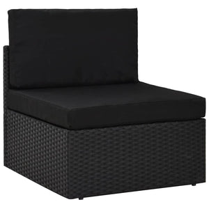 vidaXL 8-Piece Poly Rattan Garden Lounge Set Black