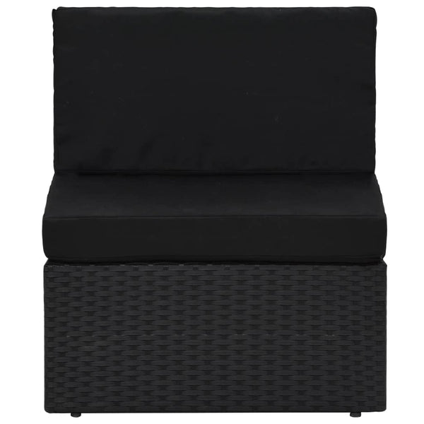 vidaXL 8-Piece Poly Rattan Garden Lounge Set Black