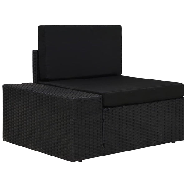 vidaXL 8-Piece Poly Rattan Garden Lounge Set Black