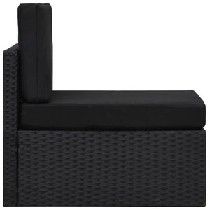 vidaXL 8-Piece Poly Rattan Garden Lounge Set Black