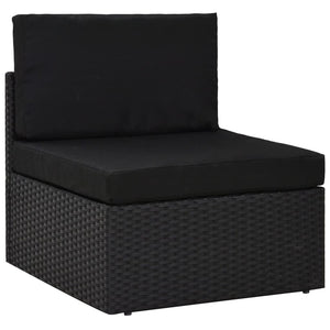 vidaXL 4-piece Garden Lounge Set Poly Rattan Black