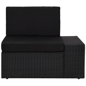 vidaXL 5-Piece Poly Rattan Garden Lounge Set Black