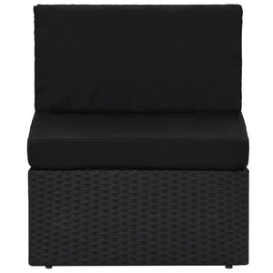 vidaXL 5-Piece Poly Rattan Garden Lounge Set Black