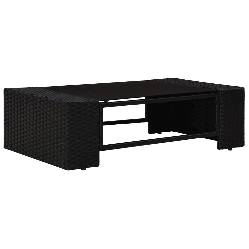 vidaXL 10-piece Garden Lounge Set Poly Rattan Black