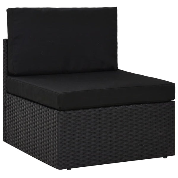 vidaXL 10-piece Garden Lounge Set Poly Rattan Black