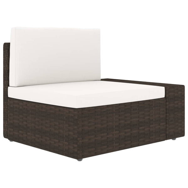 vidaXL 5-piece Garden Lounge Set Poly Rattan Brown