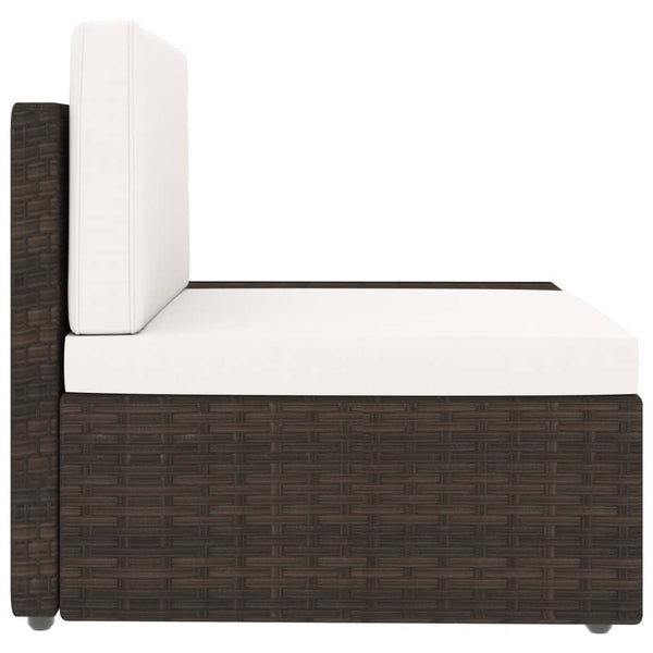 vidaXL 5-piece Garden Lounge Set Poly Rattan Brown