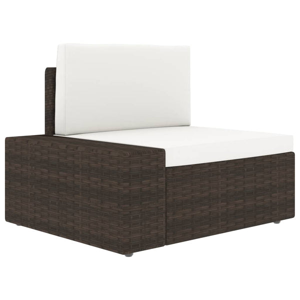 vidaXL 4-Piece Garden Lounge Set Poly Rattan Brown