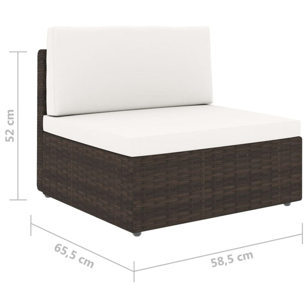 vidaXL 4-Piece Garden Lounge Set Poly Rattan Brown