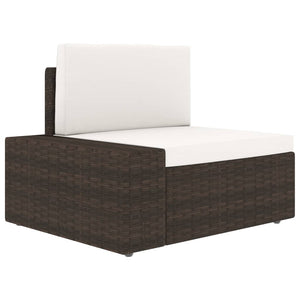 vidaXL 7-Piece Garden Lounge Set Poly Rattan Brown