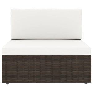 vidaXL 8-piece Garden Lounge Set Poly Rattan Brown