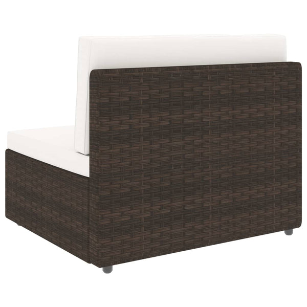 vidaXL 8-piece Garden Lounge Set Poly Rattan Brown