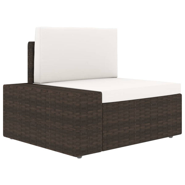 vidaXL 10-Piece Garden Lounge Set Poly Rattan Brown