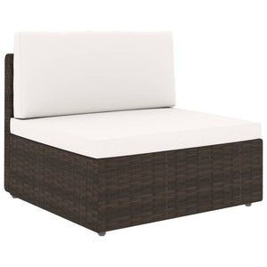 vidaXL 10-Piece Garden Lounge Set Poly Rattan Brown