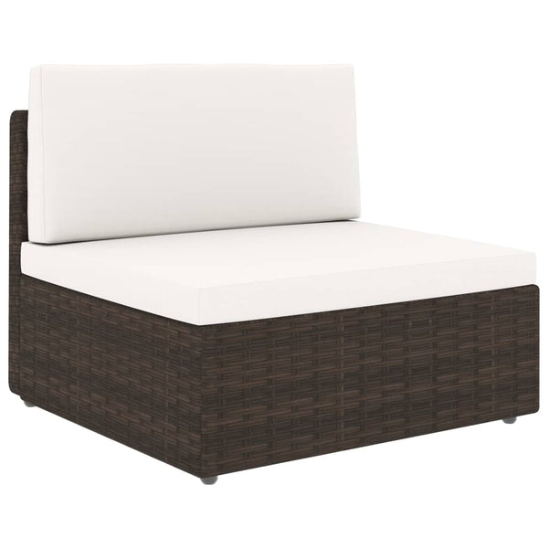 vidaXL 10-Piece Garden Lounge Set Poly Rattan Brown