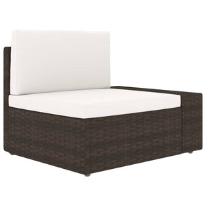 vidaXL 10-Piece Garden Lounge Set Poly Rattan Brown