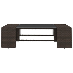 vidaXL 10-Piece Garden Lounge Set Poly Rattan Brown