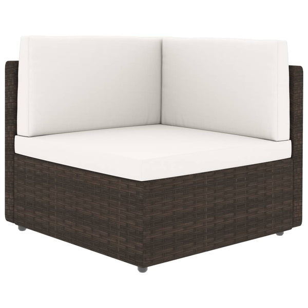 vidaXL 7-Piece Garden Lounge Set Poly Rattan Brown