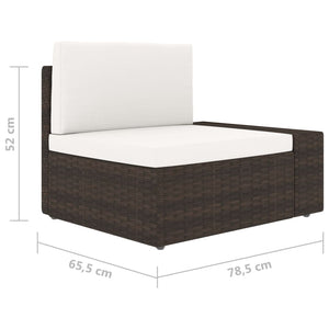vidaXL 7-Piece Garden Lounge Set Poly Rattan Brown