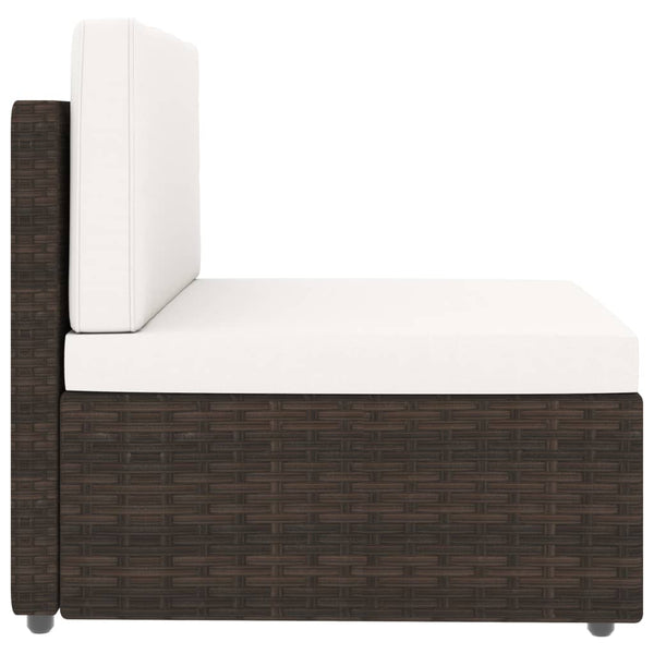 vidaXL 7-Piece Garden Lounge Set Poly Rattan Brown