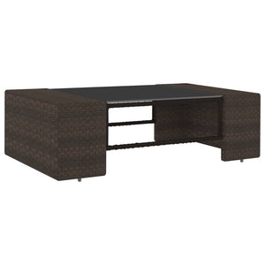 vidaXL 7-Piece Garden Lounge Set Poly Rattan Brown