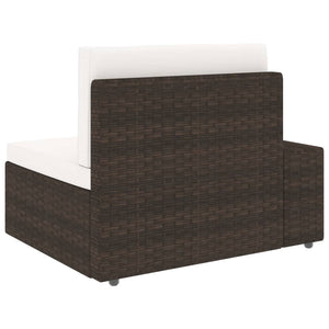 vidaXL 7-Piece Garden Lounge Set Poly Rattan Brown