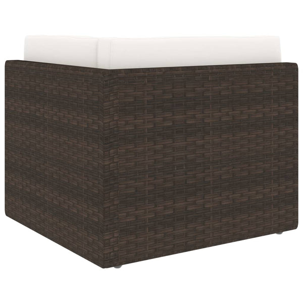 vidaXL 9-piece Garden Lounge Set Poly Rattan Brown