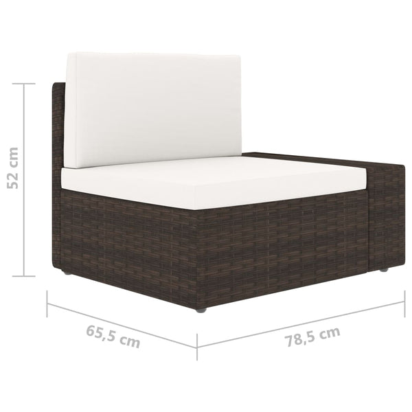 vidaXL 9-piece Garden Lounge Set Poly Rattan Brown